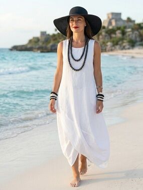 Artisanal Oaxaca Volcanic Rock Beaded Necklace Set (2) Minimalist